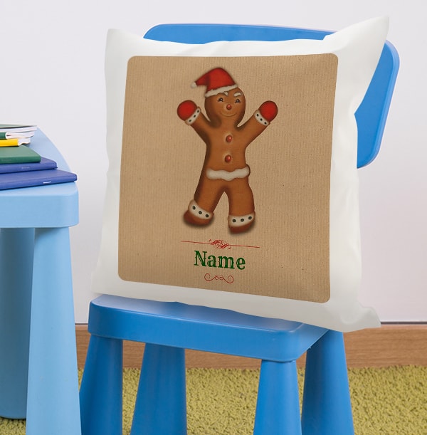 Gingerbread Man Personalised Cushion