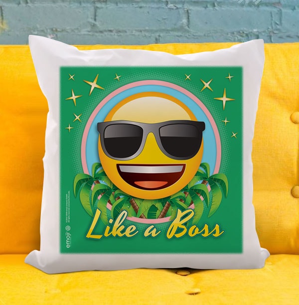 ZDISC Like A Boss Emoji Personalised Cushion