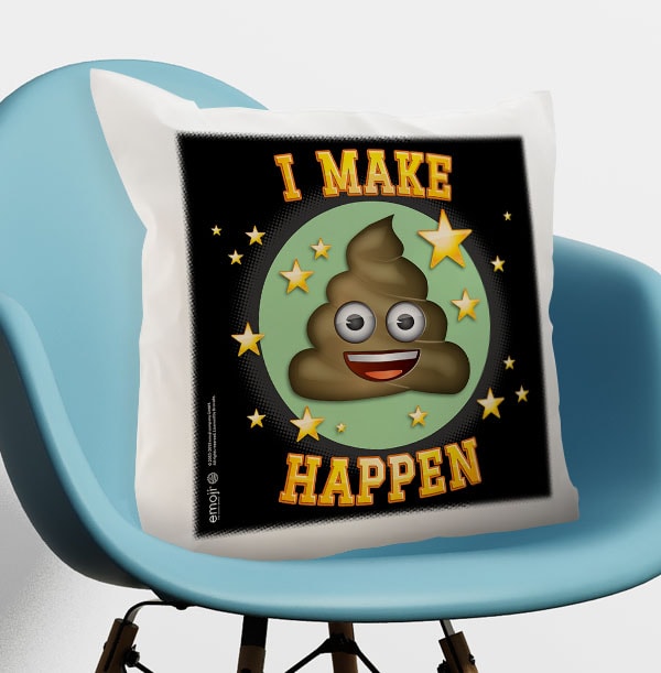 ZDISC Make Poo Happen Emoji Personalised Cushion