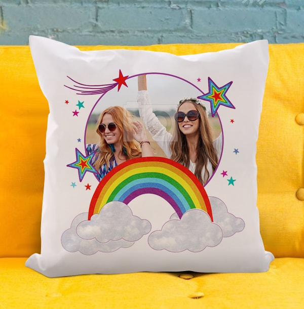 Personalised Photo Rainbow Cushion