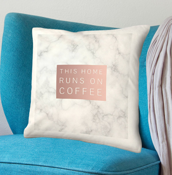 This Home Runs On Coffee Personalised Cushion