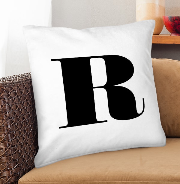 Black Initial Personalised Cushion