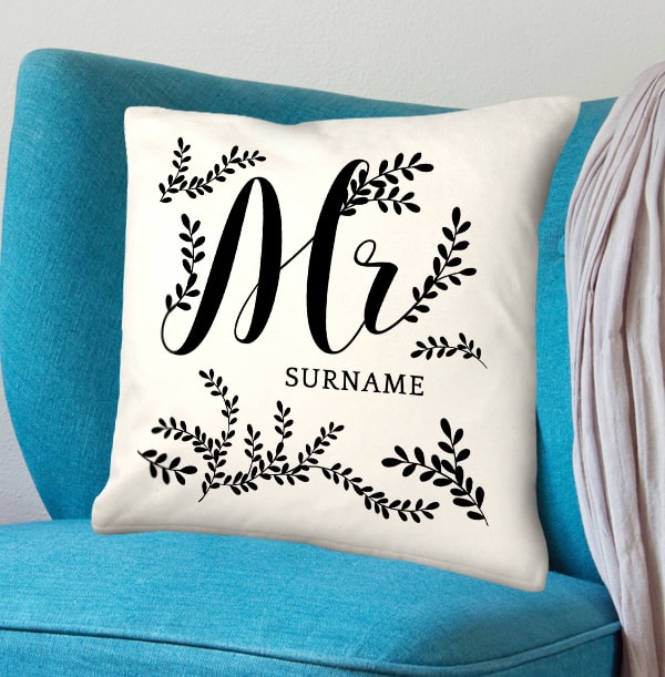 ZDISC J'Adore Personalised Wedding Cushion - Mr