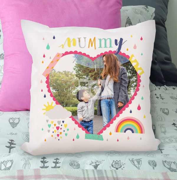 Mummy Sunshine Heart Photo Cushion