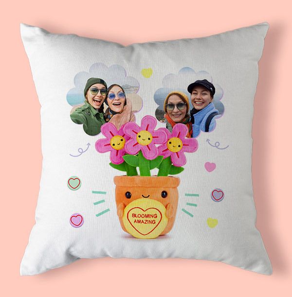 Photo of Swizzels Love Hearts Blooming Amazing Photo Cushion