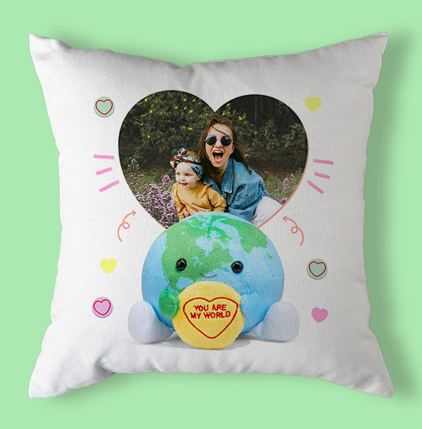 Swizzels Love Hearts You Are My World Photo Cushion