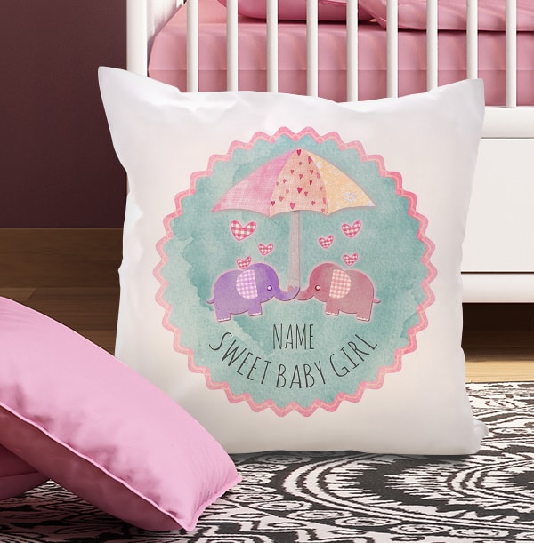 Personalised baby girl cushion deals