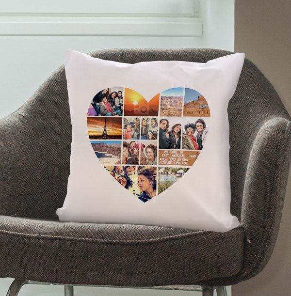 Heart Multi Photo Upload Cushion