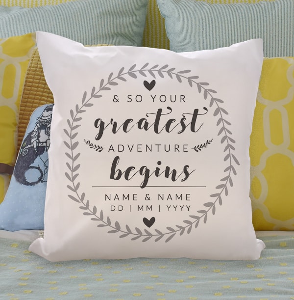 Adventure Begins Personalised Cushion