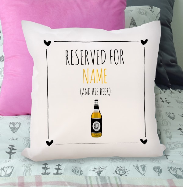 Reserved for Man and Beer Personalised Cushion