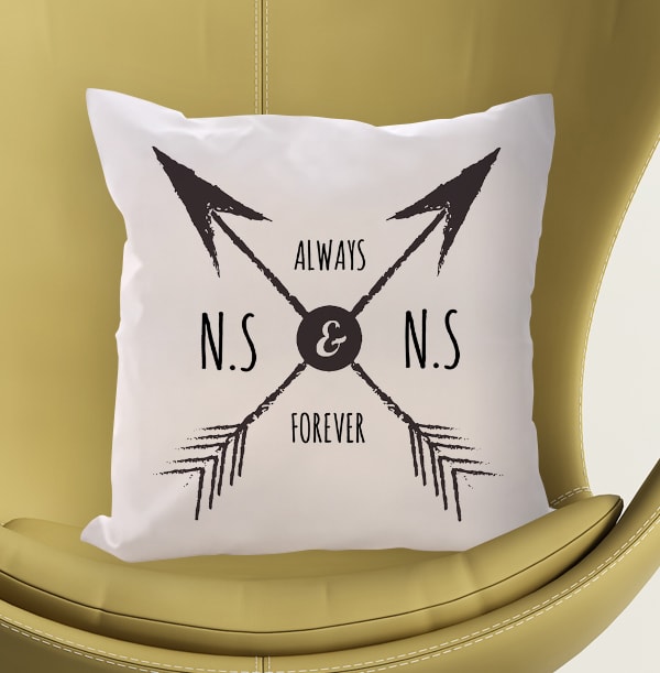 Always and Forever Arrows Personalised Cushion