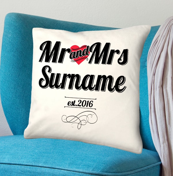 Personalised Mr and Mrs Cushion