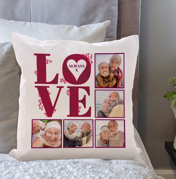 Always Love Photo Collage Cushion