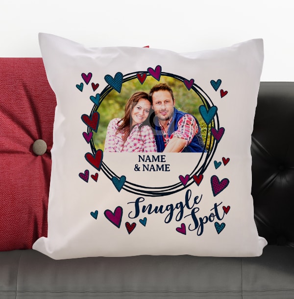 Snuggle Spot Personalised Photo Cushion