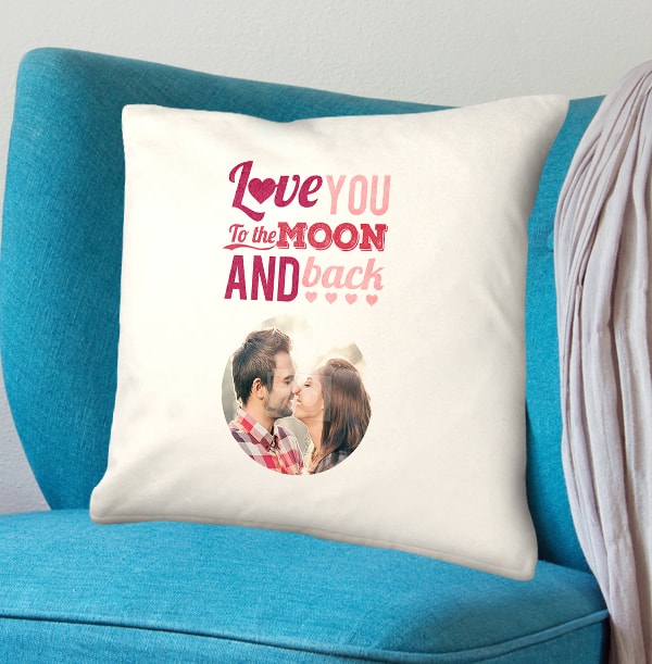 Love You To The Moon and Back Photo Cushion