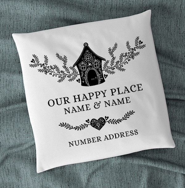 Our Happy Place Personalised Cushion