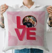LOVE Pink Photo Upload Cushion