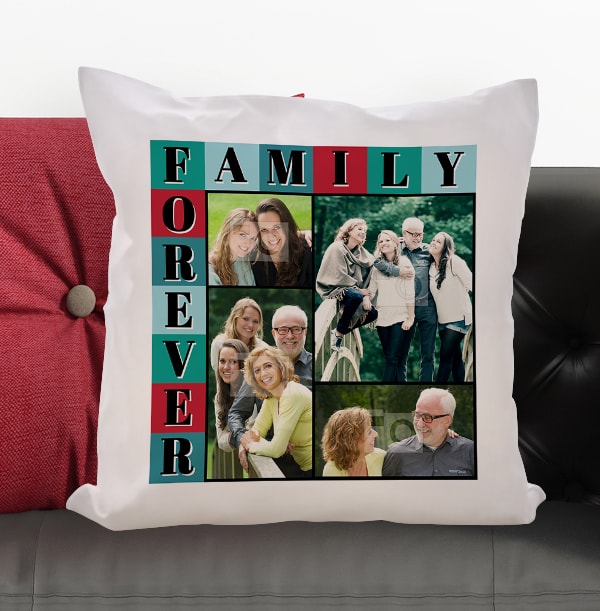 Family Forever Photo Collage Cushion