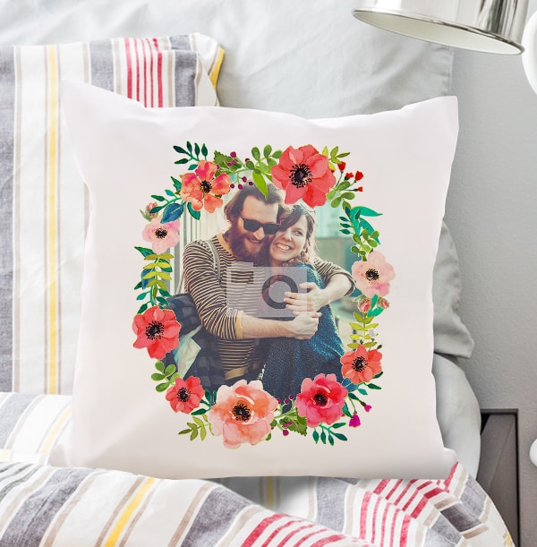 Flowery Single Photo Cushion