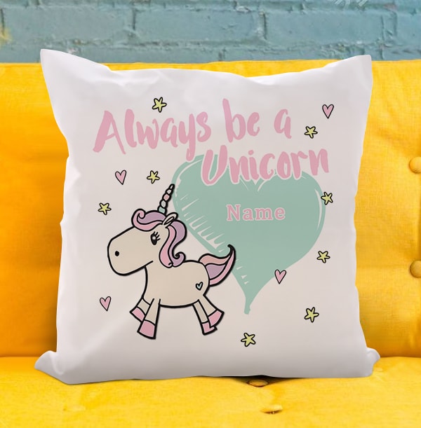 Always Be A Unicorn Personalised Cushion