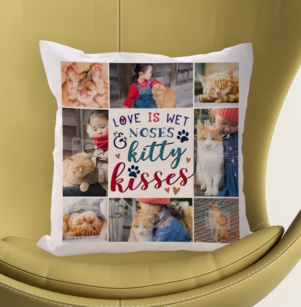 Kitty Kisses Multi Photo Cushion