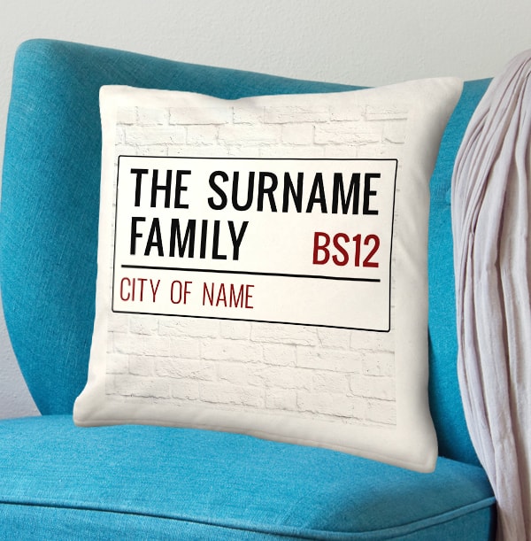 Street Sign Personalised Cushion