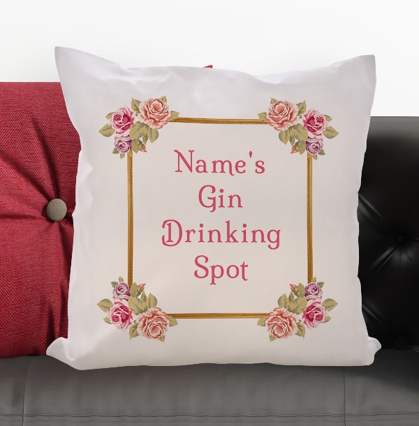 Gin Drinking Spot Personalised Cushion