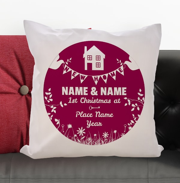 New Home Personalised Christmas Cushion