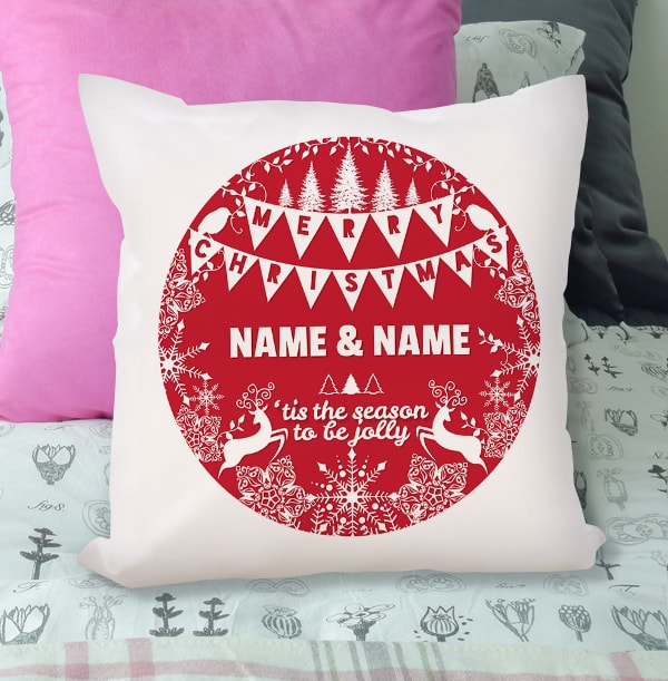 The Season To Be Jolly Personalised Cushion