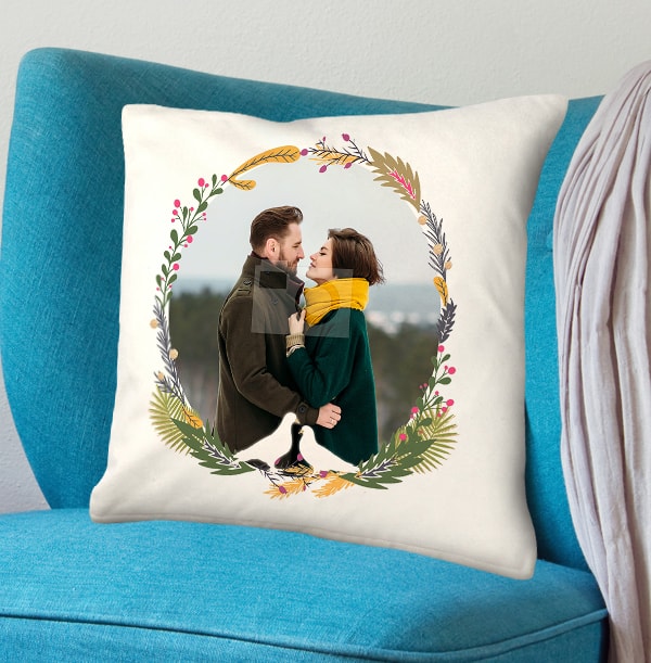 Festive Wreath Photo Cushion