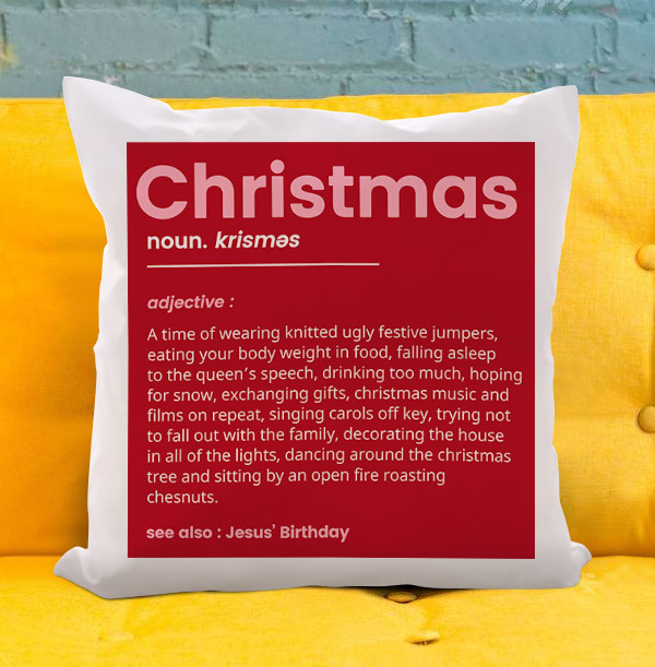 Z DISC Christmas Definition Personalised Cushion