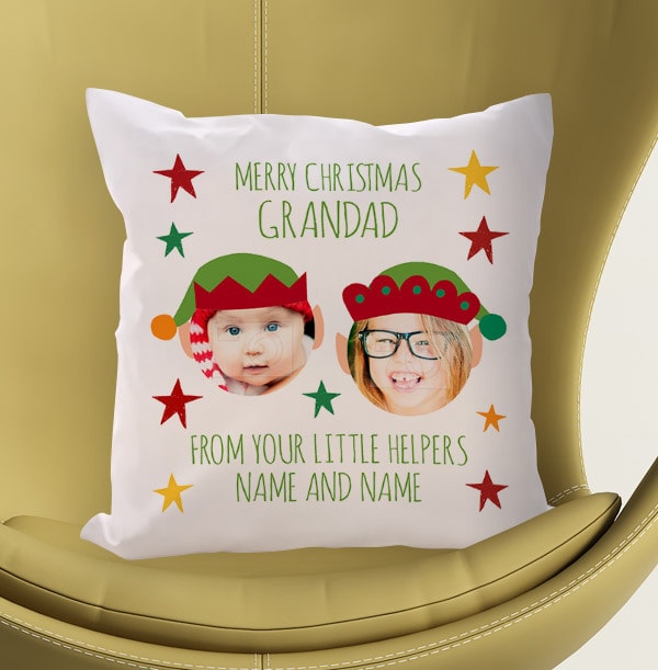 Merry Christmas Grandad Photo Cushion