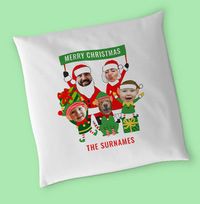 Tap to view The Surnames Merry Christmas Family Face Cushion