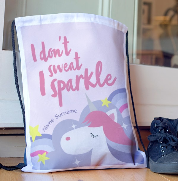 ZDISC I Sparkle Unicorn Gym Bag