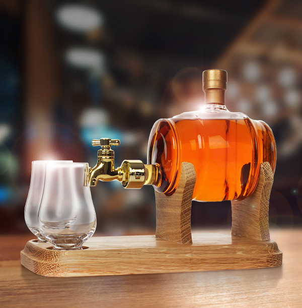 Highland Malt Barrel Shaped Bottle