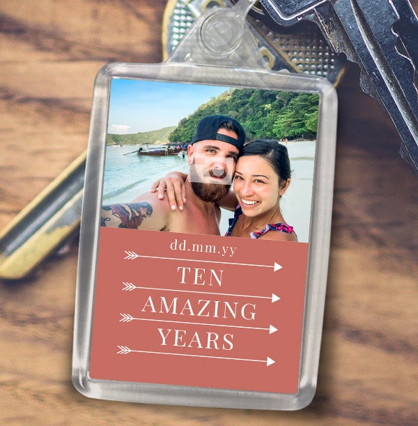 Ten Amazing Years Photo Keyring