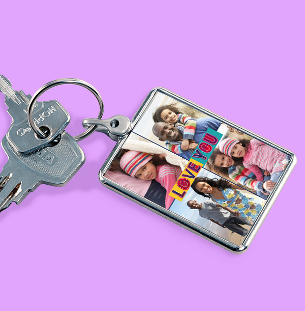 Love You Photo Collage Keyring