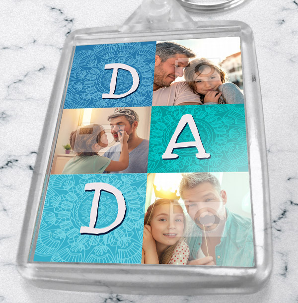 Dad 3 photo Keyring