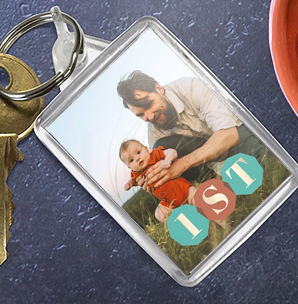 First Fathers Day Photo Keyring