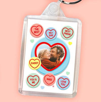 Swizzels Love Heart Dad Photo Upload Keyring