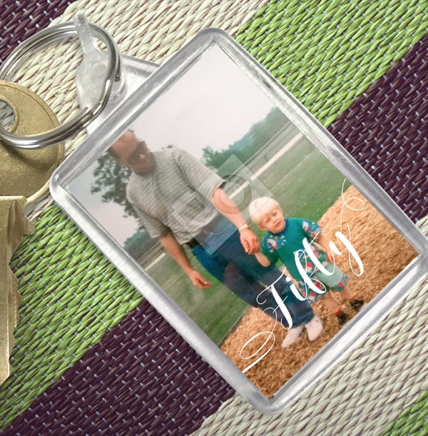 50th Birthday Personalised Photo Keyring