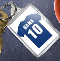Tap to view Blue Name & Number Football Shirt Keyring