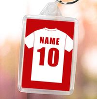 White Name & Number Football Shirt Keyring