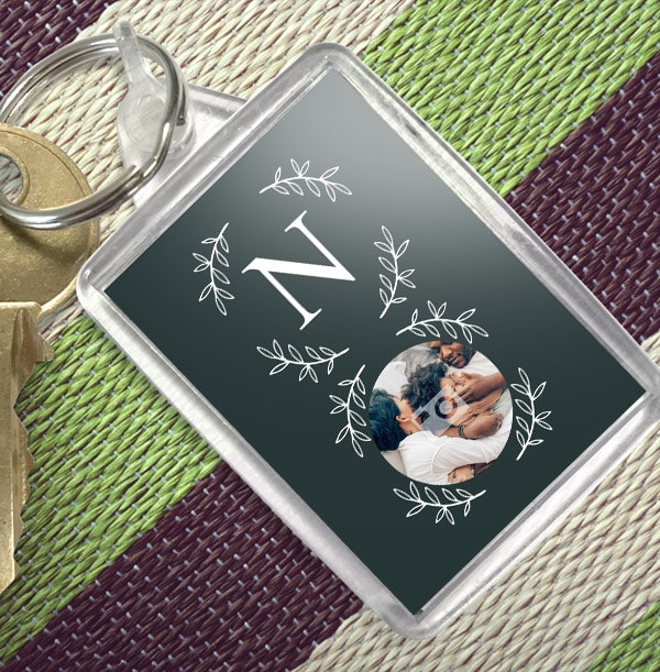 Initial Photo Keyring