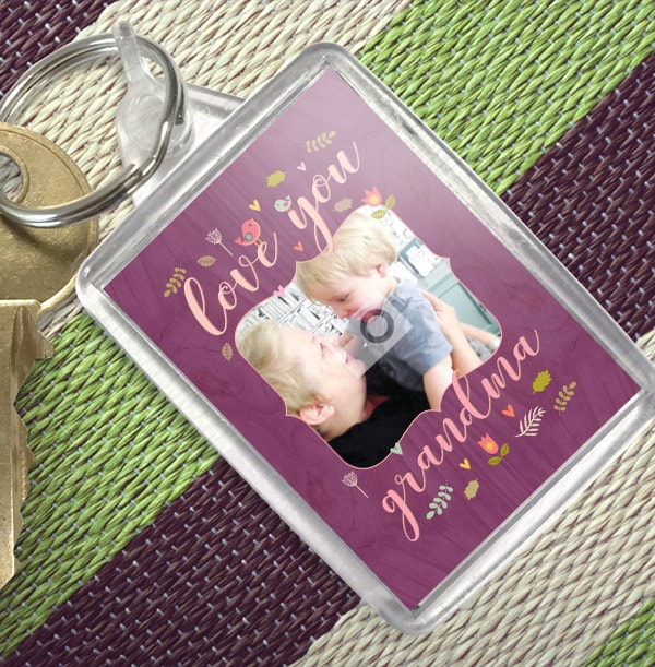 Love You Grandma Photo Keyring