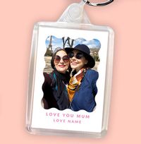 Tap to view Love You Mum Personalised Photo Keyring