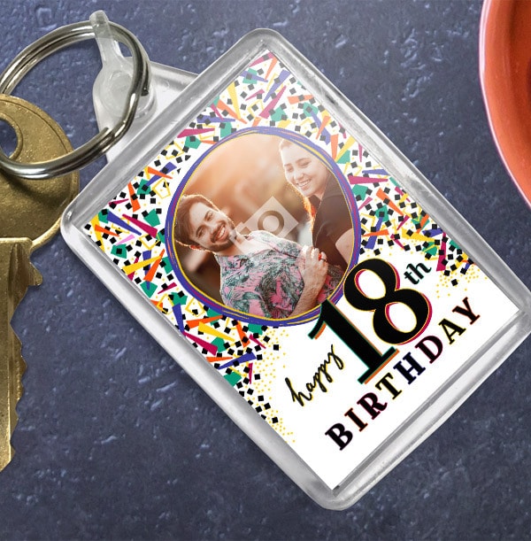 18th Birthday Photo Keyring