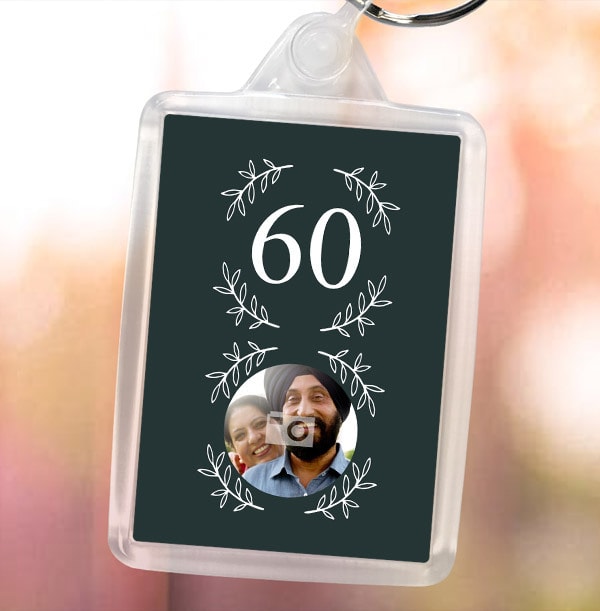 60th Birthday Photo Keyring