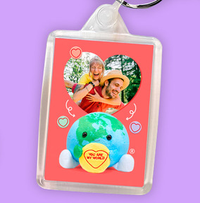 Swizzels Love Hearts You Are My World Photo Keyring