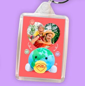 Photo of Swizzels Love Hearts You Are My World Photo Keyring
